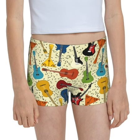 Pofeuu Different Kind Of Guitars Print Soft Cotton Girls Boyshort panties Toddler Underwear-Medium
