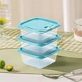 thumbnail image 1 of Feltree 3-Piece Refrigerator Food Storage Container Set with Locking Lids, 460Ml Clear Plastic Stackable Boxes for Leftovers, Snacks and Meal Prep, 1 of 7