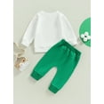 thumbnail image 4 of Bagilaanoe 2pcs Newborn Baby Boy Long Pants Set Letter Print Long Sleeve Sweatshirt Tops + Trousers 3M 6M 12M 18M Infant Casual Outfits, 4 of 9