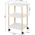 thumbnail image 2 of Utility Cart with Wheels 3-Tier Kitchen Rolling Cart Organizer Rolling Storage Organizer with Handle, 2 of 7