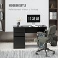 thumbnail image 3 of Black Computer Desk with Storage & Drawers - Home Office Study PC Table, 47.3" Wide, 3 of 7