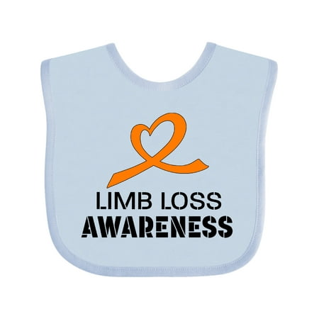 

Inktastic Limb Loss Awareness Heart Orange Ribbon Gift Baby Boy or Baby Girl Bib