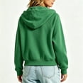 thumbnail image 5 of Ozmmyan Cropped Zip-Up Hoodie for Womens Long Sleeve Casual Athletic Jacket with Kangaroo Pocket Lightweight Fall Spring, 5 of 5