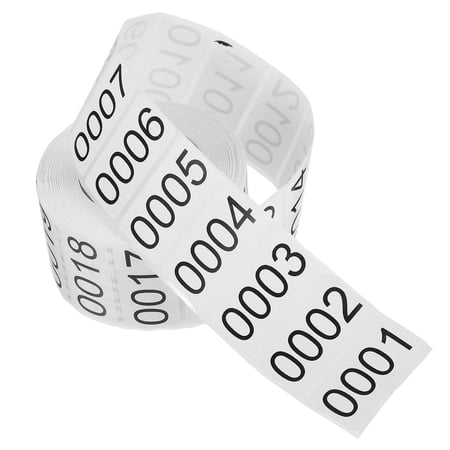 LOLIPPYY Rectangular Consecutive Number Stickers Roll White for File Organization and Product Tracking