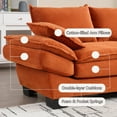 thumbnail image 4 of 88.6" Oversized Corduroy Loveseat Sofa, Large Deep Seat Cloud Couch Sectional, Modern Luxury Love Seat 3 Seater Modular Lounge Sofa for Living Room Apartment Office (Orange), 4 of 7