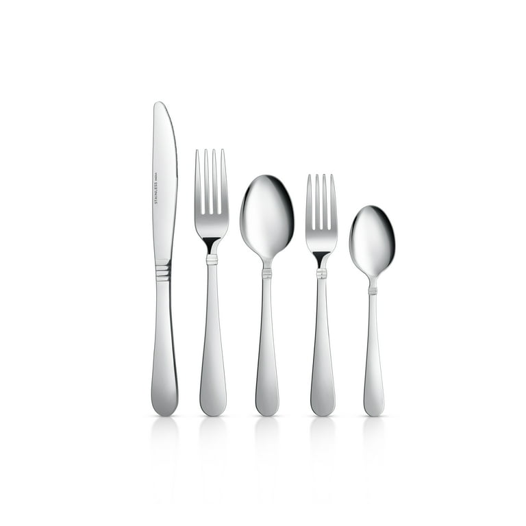 Mainstays Stainless Steel Flatware Set, 20-Piece, Camfield Design
