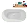thumbnail image 6 of 59" Streamline B-460-198-BBR Soaking Matte White Freestanding Tub and Tray With Internal Drain in Brushed Brass, 6 of 10