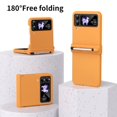 thumbnail image 6 of MonsDirect for 6.7 inch Samsung Galaxy Z Flip 4 5G 2022 Case with A Capacitance Pen, Two Hinge Protection Hard PC Back Anti-Drop Shockproof Full Coverage with S Pen Holder for Galaxy Z Flip 4, Orange, 6 of 7