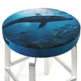 thumbnail image 3 of Balery Ocean Dolphin Fish School Fundas de asiento para taburete de bar redondo de tela de terciopelo ajustables que protegen de arañazos y manchas para sillas de 14 a 17 pulgadas.-12 inch, 3 of 7