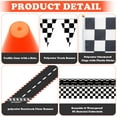 thumbnail image 3 of Race Car Party Decorations, Plutput 61 Pcs Set-12 Traffic Cones and 24 Racing Checkered Flags, 6.5Ft Racetrack Floor Runner and 9.8ft Checkered Race Track Banner, Tablecloth, Balloons and Ribbons, 3 of 7