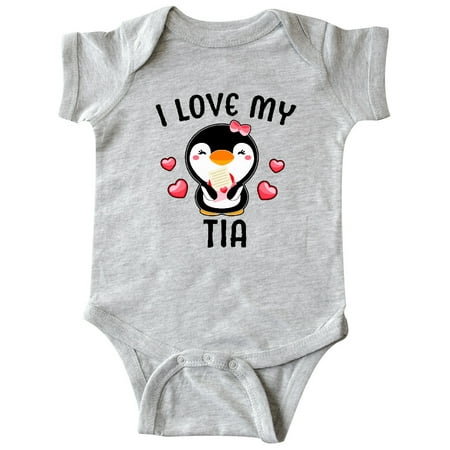 

Inktastic I Love My Tia with Cute Penguin and Hearts Gift Baby Girl Bodysuit