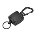 thumbnail image 1 of Llavero retráctil con gadget de carabinero telescópico ajustable portátil flexible cabronea de insignia de identificación de alambre para acampar de Negro, 1 of 8