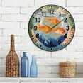 thumbnail image 3 of Yayeee Wall Clock Battery Operated 9.5" Silent Quartz Non-Ticking for Living Room Decor, Blue Goldfish Bowl, 3 of 8