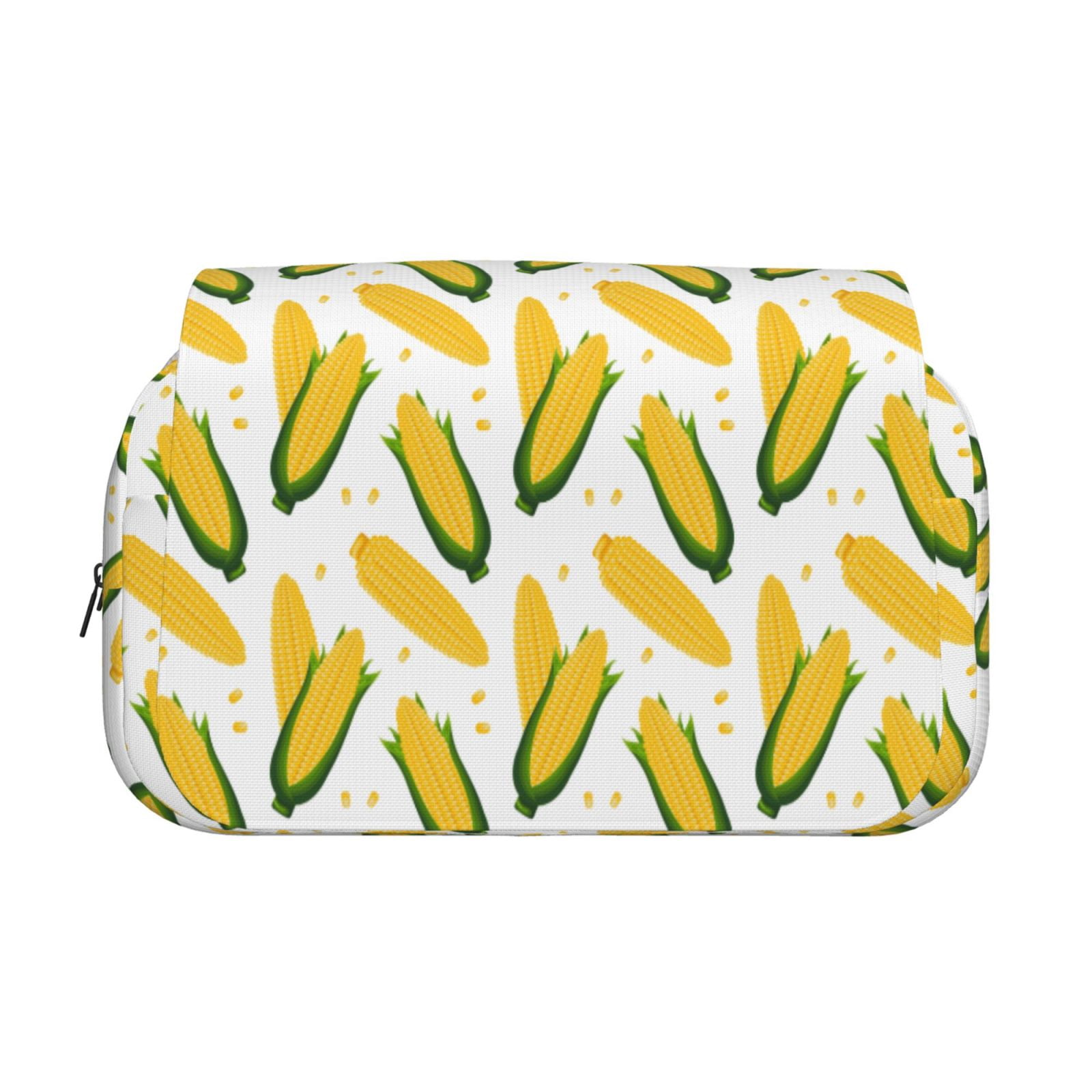 Rateoe Corn On The Cob Pattern Double Clamshell Pen Case, Storage Organizer with Two Zipper Compartments– Holds Up to 50 Pencils & Pens