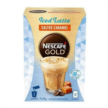 Nescafe Iced Latte  Salted Caramel  Instant Coffee Sachets  7ct x 14g {Imported from Canada}