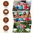 thumbnail image 6 of Independence Day Round Tablecloth 45-54 Inch Round Fitted Table Cloth with Elastic Edge, Red Blue Flag Patriotic Bottle Flower Waterproof Table Cover Protector for Outdoor Picnic Party Dining, 6 of 6