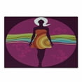 thumbnail image 1 of Youth Cutting Board, Young Beauty in an Abstract Dress on Big Pink Dots Wavy Striped Border and Flowers, Decorative Tempered Glass Cutting and Serving Board, Small Size, Multicolor, by Ambesonne, 1 of 1