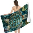 thumbnail image 2 of PHYHOO Turtle Sea Blue Sand Free Microfiber Beach Towel Lightweight Oversized Quick Dry for Kids &amp; Adults for Swimming 30x60in, 2 of 8