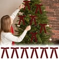 thumbnail image 4 of Lilixerw 6 PCS Christmas Velvet Christmas Bow,Plush Xmas Tree & Wreath Decorations,Festive Bow for Xmas Tree Gift Topper and Holiday Home Decor,Wine, 4 of 7