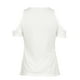 thumbnail image 5 of Camiseta de mujer, tops ajustados recortados de manga corta con escote en V profundo elástico Romacci Blanco XL, 5 of 6
