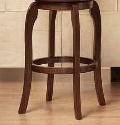 McAllister Brown Oak High Back Swivel Seat Bar Stool, Beige Linen