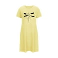 thumbnail image 5 of Sakmal Short Womens Moo Moo Nightgown Yellow Casual Sleep Dress Print Short Sleeve Nightgowns for Women, 5 of 5