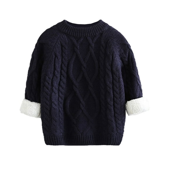 Besolor Chandail en Tricot pour Bébé Garçon Fille Doublé en Sherpa Chaud Automne Hiver