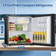 thumbnail image 3 of Auseo 1.7 cu.ft. Compact Refrigerator Mini Fridge, Retro Style, Low Noise & Energy Saving, Adjustable Temperature, for Kitchen/Office/Apartment/Dormitory-Black, 3 of 7