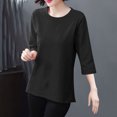 thumbnail image 2 of Zpanxa Versatile Loose Fit Tee for Women Casual Striped Everyday Top, 2 of 7