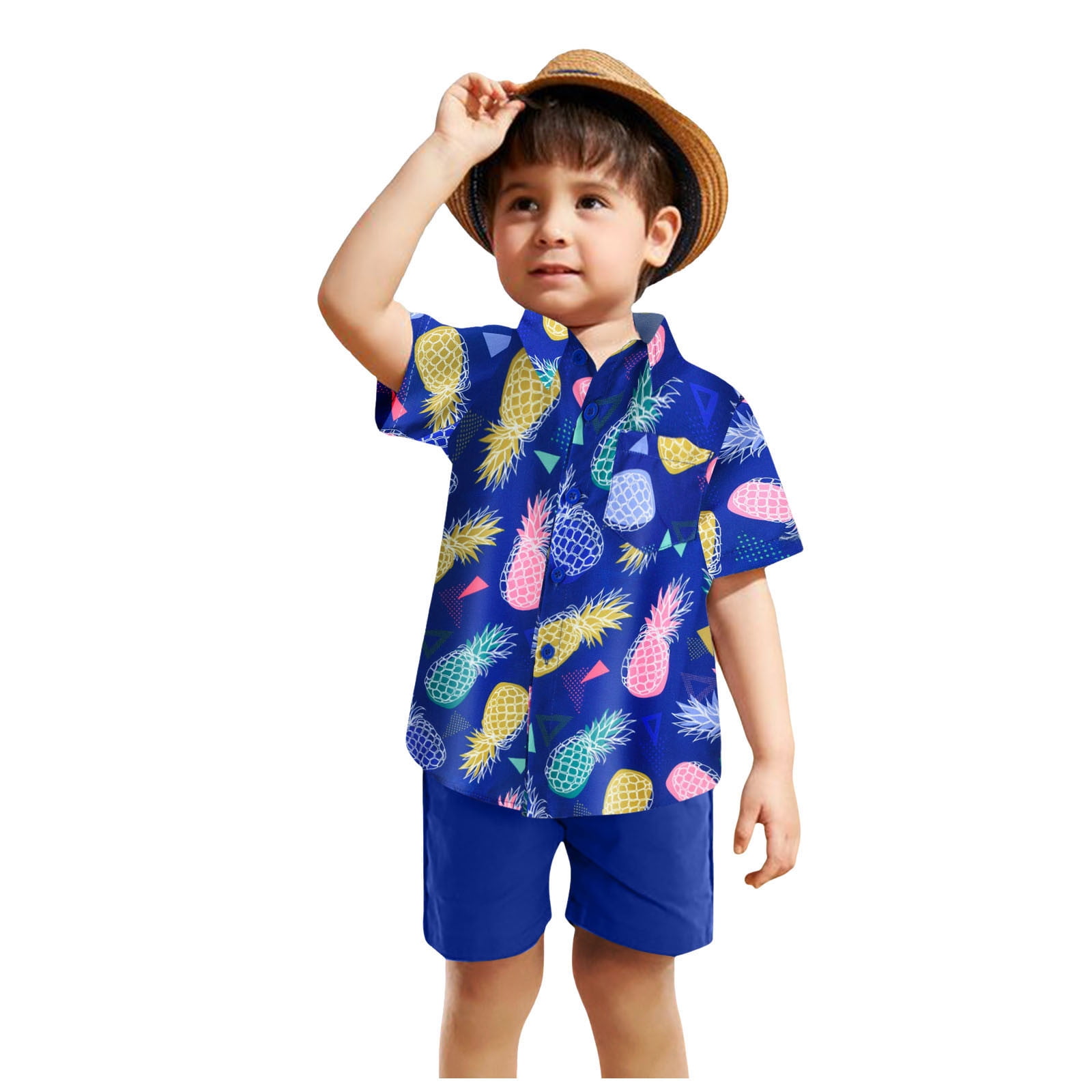 Haut Hawaïen Enfants 2025 - T-shirt à Manches Courtes Imprimé Fleurs, Style Décontracté Plage été - 4