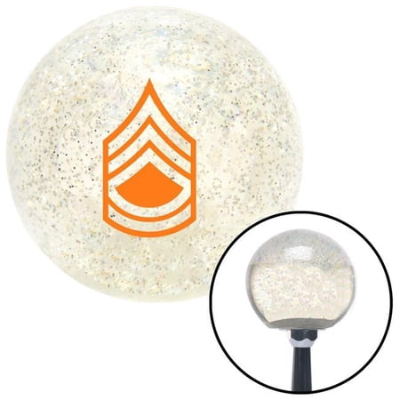 American Shifter Orange Sergeant First Class Clear Metal Flake Shift Knob with M16 x 1.5 Insert Auto Brody