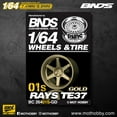 thumbnail image 1 of BNDS 1/64 ABS Wheels Rubber Tires by GOLD Assembly Rims Modified Parts JDM VIP Style for Model Car Vehicle 4pcs Set S BC26401S-GD, 1 of 5