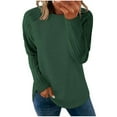 thumbnail image 3 of LIBRCLO Womens Tunic Tops Long Sleeve Crew Neck Casual Comfortable Pullover Spring Fall Loose Solid Color Lightweisht Shirts, 3 of 7