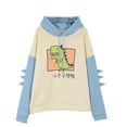 thumbnail image 2 of jsaierl Women Dinosaur Hoodie Long Sleeve Splice Cartoon Cute Sweatshirt Teens Girls Casual Pullover Girls Anime Cosplay Jumper Sweater, 2 of 6