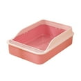 thumbnail image 1 of para inodoro, caja de arena para gatos, orinal duradero semicerrado, bandeja de arena para mascotas para viajes pequeños, sumini rosa M, 1 of 10