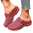thumbnail image 2 of Orthopedic Clogs for Women Wide Width Mules Closed Toe Slip On Wedge Slippers Comfortable Leather Sandals Summer Beach Flats,43, 2 of 4
