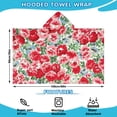 thumbnail image 2 of Pioneer Flower Floral Print Pattern Hooded Bath Towel，60"x35" for Ages 3 To 12 Kids, Quick Dry Lightweight Soft Microfiber Hood Beach Towel Cover Up for Kids, 2 of 7