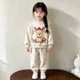 thumbnail image 5 of Enjoytime Christmas Girls Outfits Print Long Sleeve Crewneck Sweatshirt with Pants 2 Piece Set Cute Holiday Kids Toddler Clothes, 5 of 7