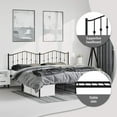 thumbnail image 4 of vidaXL King Metal Bed Frame with Headboard, Sturdy Steel, Black, No Mattress, 4 of 9