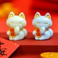 thumbnail image 3 of Lucky Feng Shui Cat Maneki Neko Fortune Cat Figurine Collectible Fortune Decor Ornaments Lucky Cat Mini Figure Collection Maneki, 3 of 10