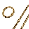 thumbnail image 4 of Leander 6mm/8mm Miami Cuban Chain, 14K Gold-Plated Solid Stainless Steel Necklace, Unisex, Available in 8" to 33" Sizes (Ideal Christmas Gift)., 4 of 5
