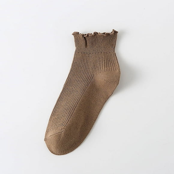 Zhuge 6 pares de calcetines de algodón para mujer, finos, suaves, cómodos, transpirables, por encima del tobillo, para negocios, informales (café)