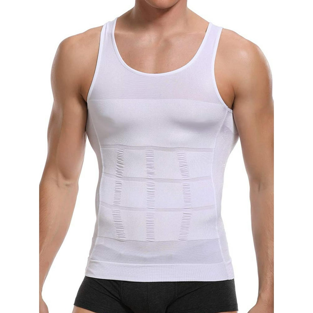 Mens Compression Undershirts Ultra Slimming Body Shaper Belly Control ...