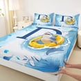 thumbnail image 4 of Feelyou Shark Letter D Bed Sheets for Kids, Cute Ocean Animal King Sheets for Kids, Blue, 4-Piece, 4 of 5