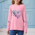 thumbnail image 5 of Girls Pink Sparkle Heart Long Sleeve Shirt, Kids Graphic Tee, Soft Stretchy Top for Kids Tween Play & Casual, Sizes 2T-14,Size 5-6 T, 5 of 6