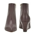 thumbnail image 2 of YDN Women Pointy Toe Ankle Boots Side Zipper Mid Wedge Heels Short Booties Formal Dress Party Shoes Size 14 Rosy Brown, 2 of 4