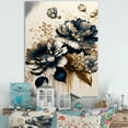 thumbnail image 2 of Designart Blue And Gold Zinnia Flowers III Canvas Wall Art, 2 of 5