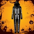 thumbnail image 2 of FEIFLY Women Jumpsuit Halloween Skeleton Themed Parties Hood Cartoon Onesie Family Matching Romper Holiday Loungewear Homewear Casual Party Wear Comfortable, 2 of 3