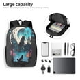 thumbnail image 4 of Disketp Artistic Moon Valley Wolf School Backpack, Lightweight Basic Middle School Bookbags 17 Inch Casual Daypack for Student College, Travel or Outdoor, 4 of 6