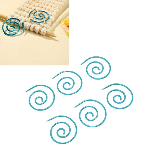 Spiral Cable Knitting Needle, DIY Portable 6Pcs Multipurpose Circular Cable Knitting Needle for Knitting Gold,Blue,Purple
